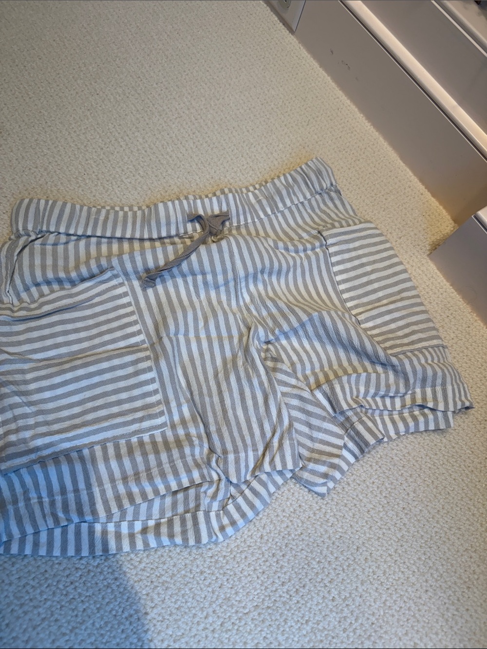Fresh Produce Linen Striped Beige & White Women’s Lounge Shorts